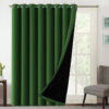 Blackout curtains self jacquard green 3