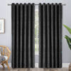 Embossed velvet curtains black 1