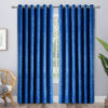 Embossed velvet curtains blue 1