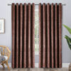 Embossed velvet curtains brown 1