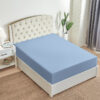 Export cotton fitted sheet sky blue