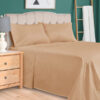 Export cotton plain bedsheet beige