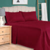 Export cotton plain bedsheet burgundy