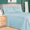 Export cotton plain bedsheet light blue