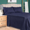 Export cotton plain bedsheet navy