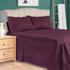 Export cotton plain bedsheet plum