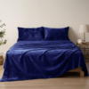 Fleece bed sheet blue