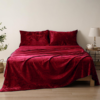 Fleece bed sheet burgundy