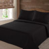 Microfiber Quilted Bedspread Black