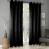 Plain velvet curtains black 1