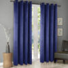 Plain velvet curtains blue 1