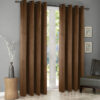 Plain velvet curtains brown 1