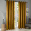 Plain velvet curtains golden 1