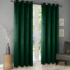 Plain velvet curtains green