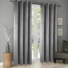 Plain velvet curtains light grey 1