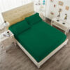 Plain velvet fitted sheet green