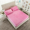 Plain velvet fitted sheet pink