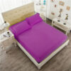 Plain velvet fitted sheet purple