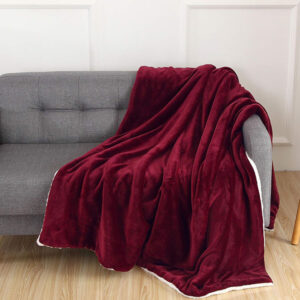 Sherpa Fleece Blanket burgundy