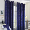 Texture design velvet curtains blue