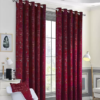 Texture design velvet curtains burgundy