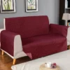 Ultrasonic quilted sofa runner burgundy