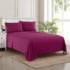 Velvet Flat Bed Sheet Berry