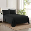 Velvet Flat Bed Sheet Black