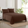 Velvet Flat Bed Sheet Brown