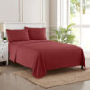 Velvet Flat Bed Sheet Burgundy