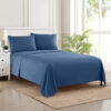 Velvet Flat Bed Sheet Denim