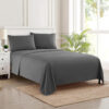 Velvet Flat Bed Sheet Gray