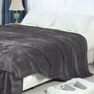 Plain fleece blanket grey z