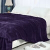 Plain fleece blanket purple z